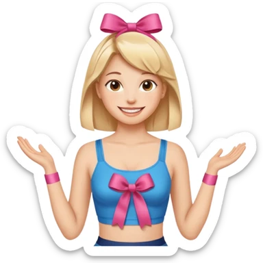 Kurdeleli güzel göbeği açık fit beli zayıf bir kız sticker