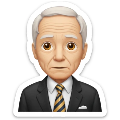 old man in suit with Necktie sticker