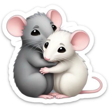 cute rats hugging each other sticker