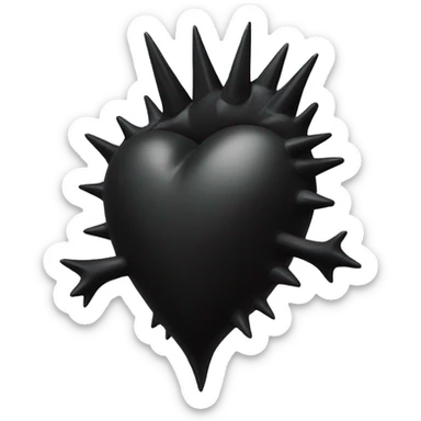 Black heart with spikes sticker