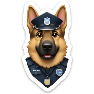 German shepherd in a police uniform  sticker