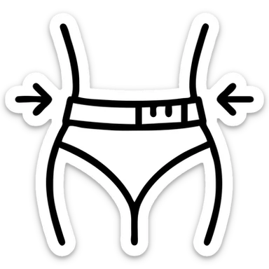 icon for weight loss with a tape measure or slimming silhouette, flat design, easy to recognize sticker