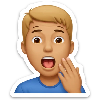 man Yawning without Hand sticker