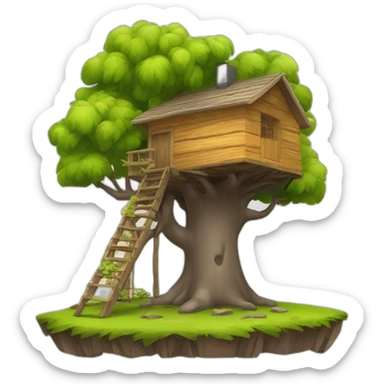 Cabane dans les arbre avec des pallete sticker