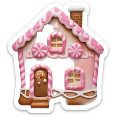 A pink gingerbread house sticker
