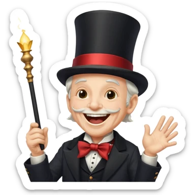 An old magician laughing loudly 🤣 sticker