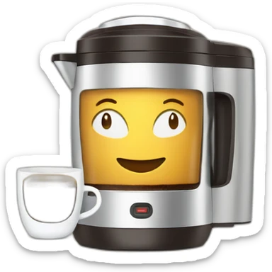 happy coffee maker sticker