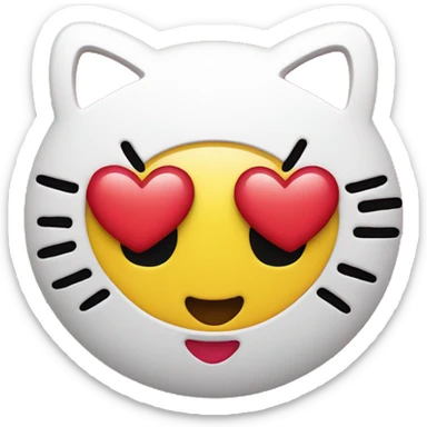 hello kitty heart eye yellow emoji iphone sticker