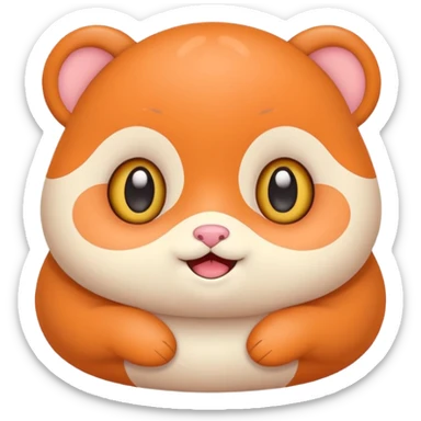 Cute animal sticker, chubby style, big eyes, kawaii illustration, soft colors, bold outline, flat vector design, simple cute pose, transparent background sticker