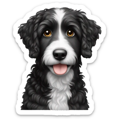 aussie doodle black and white  sticker