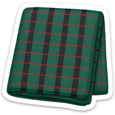 tartan blanket dark green folded  sticker