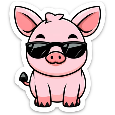 Pig with sunglasses  sticker