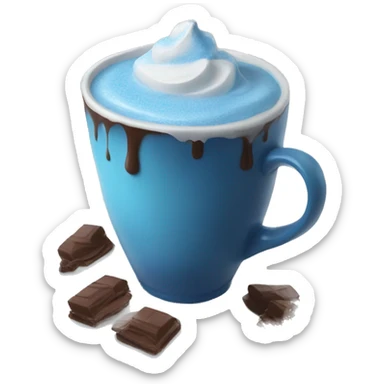 blue aesthetic hot chocolate  sticker