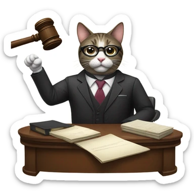cat lawyer sticker