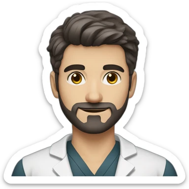 Giovanni Gosch Berton medical student with short beard, short dark heir sticker