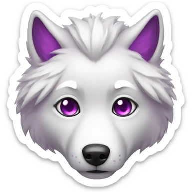 pink white wolf furry purple eyes sticker