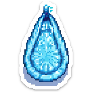 retro blocky water drop pixel art sticker