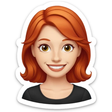 cruise emoji with a red headed woman sticker