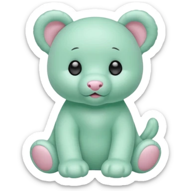 Mint green realistic beanie baby sticker