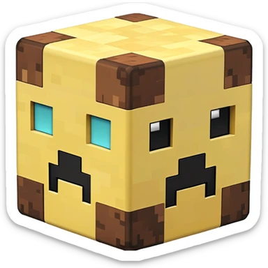 Minecraft block with texture sticker