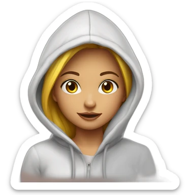 girl hoodie with hood sticker