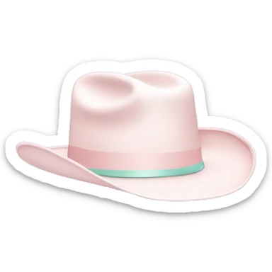 Pale pink cowboy hat with pale mint band sticker