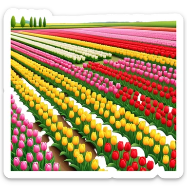 tulips in fields like in Keukenof sticker