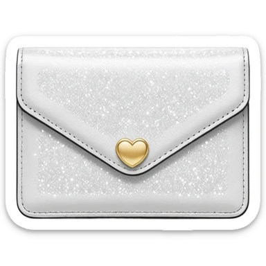 glitter white wallet sticker