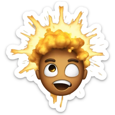 an emoji with its head open and exploding but cute sticker
