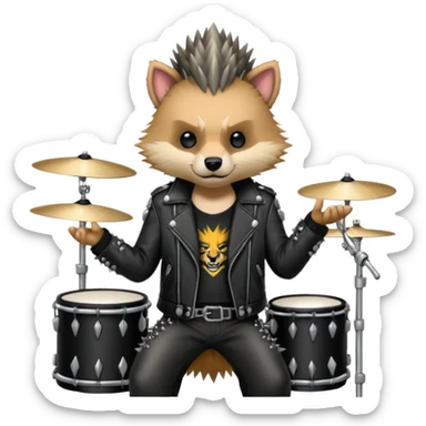 drummer animal punk sticker