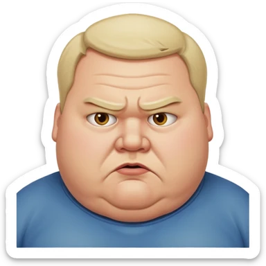 Fat guy looking disgusted at you sticker