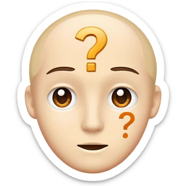 Hmm face w floating question marks sticker