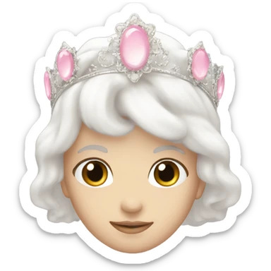 White and pastel pink diadema sticker