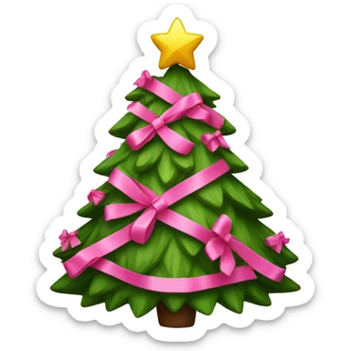 Christmas tree with pink bows  sticker