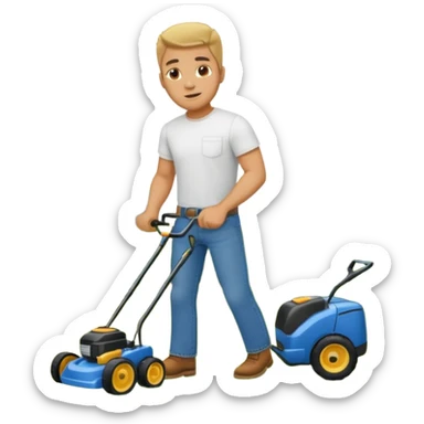 Guy mowing the yard at graceland sticker