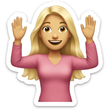 blonde girl gesturing back up sticker