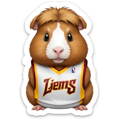 guinea pig wearing lebron james jersey sticker