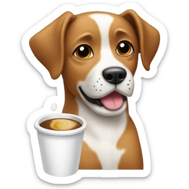 Perro cafe con manchas blancas sticker