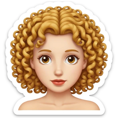 White women with curly hair sticker