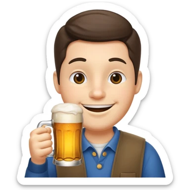 tchoupi buvant une bière  sticker