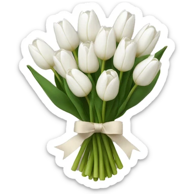 white tulip bouquet  sticker