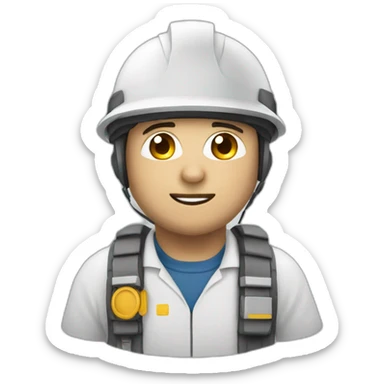 ingeniero con casco blanco  sticker