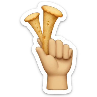 hand with fingers made of poptarts playing trumpets sticker