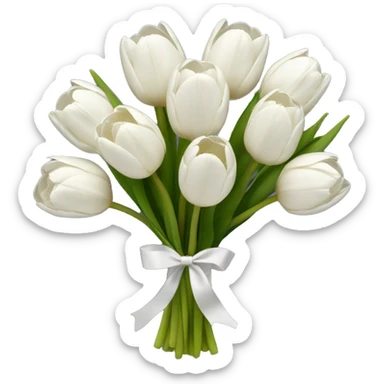 white tulip bouquet  sticker