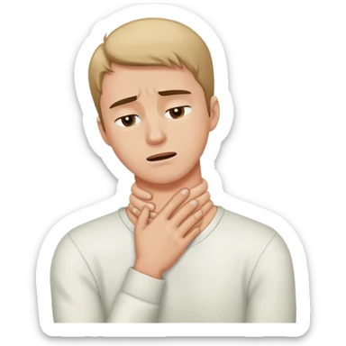 guy hold his neck sticker