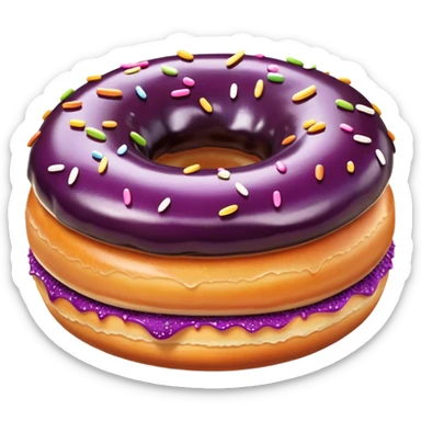 une aubergine horizontale en rentrant à l’arrière d’un donut ￼ sticker