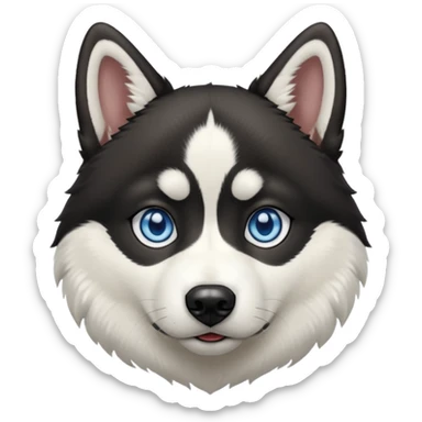 Black and white Siberian husky sticker