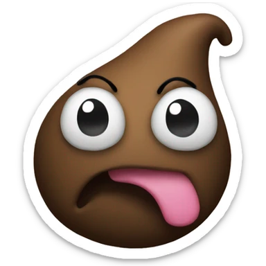 poop emoji and log combined sticker