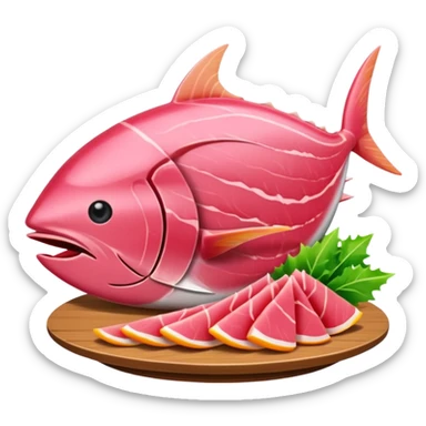 Make tuna sashimi iPhone emoji style sticker