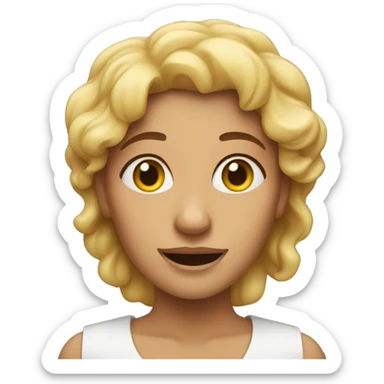 woman, facial expression, relieved sticker